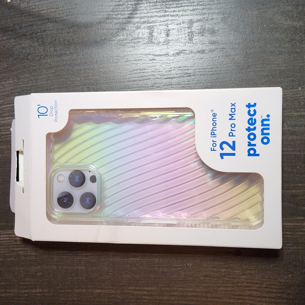 Onn. Iridescent Ridges Phone Case for iPhone 12 Pro Max. New in boc